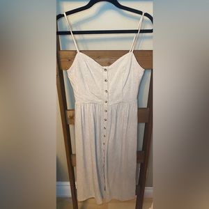 Beautiful Cream Button Up Summer Dress